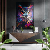 Owl Brushed Aluminum Dibond Wall Art.